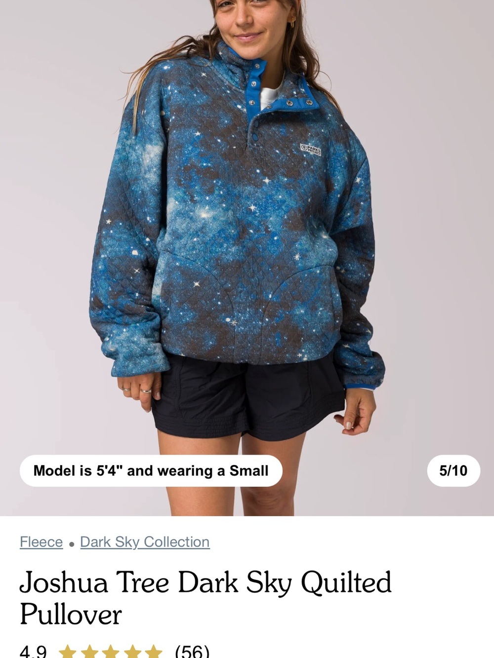 Parks Project Quilted Pullover - Blue Galaxy Print